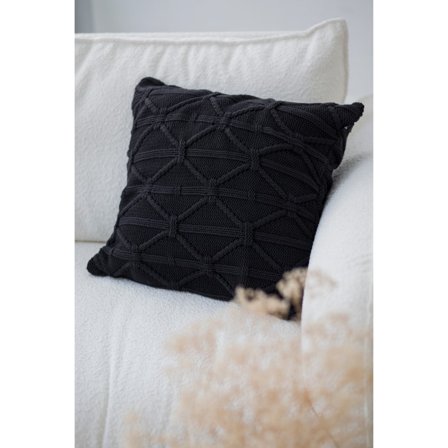 Poszewka brytyjska kwadratowa grafitowa, 50 x 50 cm, La Manta