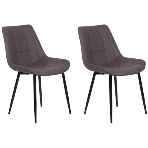 Zestaw 2 krzeseł do jadalni ekoskóra ciemnobrązowy MELROSE