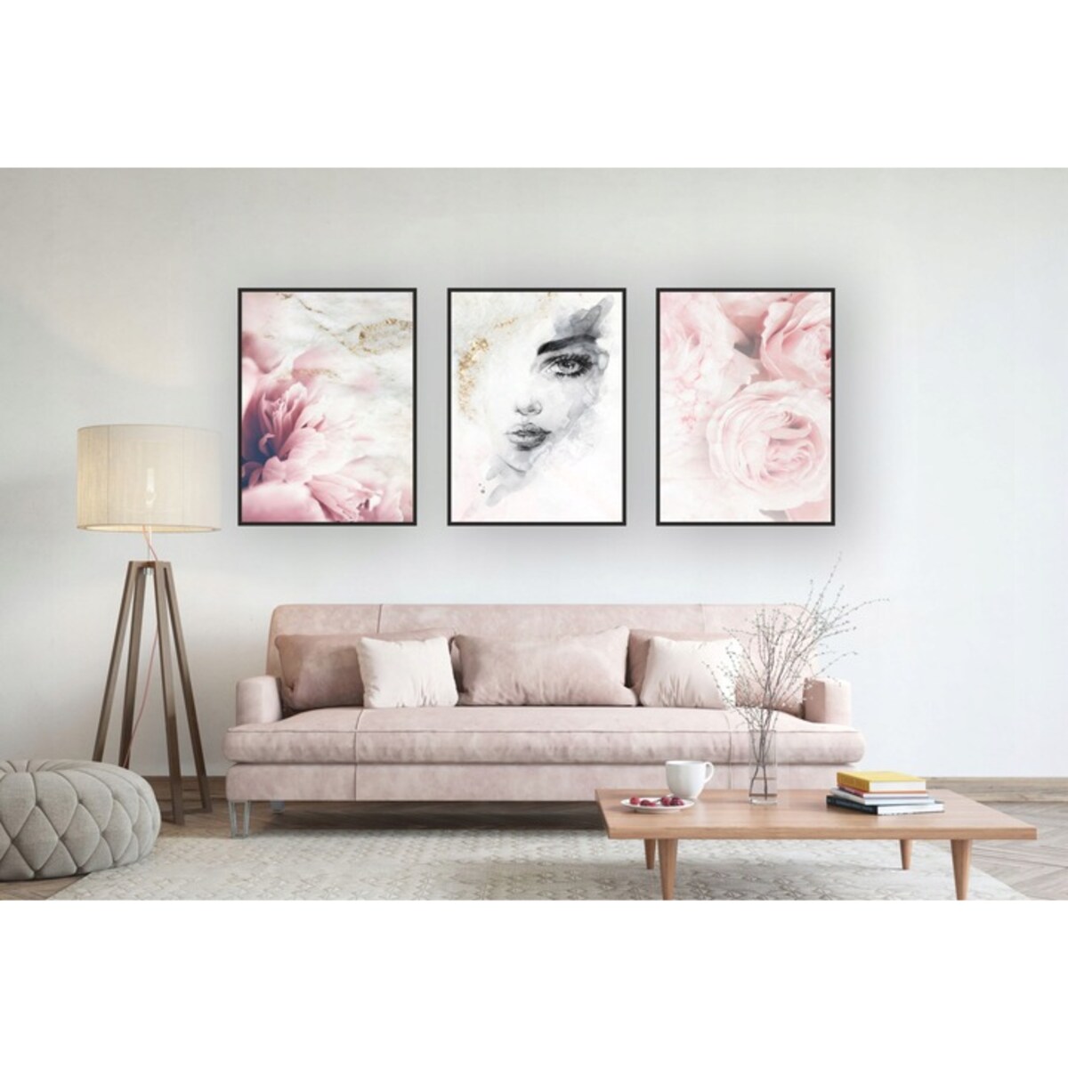 Zestaw 3 plakatów z ramkami obrazy na ścianę ścienne do salonu sypialni