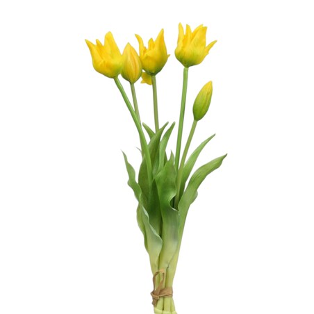 Bukiet silikonowych tulipanów 40 cm żółte