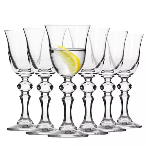 Kieliszki do Wódki Nalewki Likieru na Nózce Eleganckie Krista Krosno 6 x 50 ml