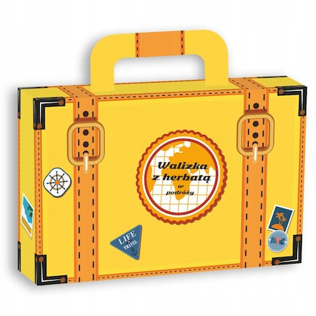 ZESTAW MIX 14 HERBAT SYPANYCH DO PODRÓŻY NA ZIMNO LUB NA GORĄCO + CUKIER I ZAPARZACZ - PREZENT UPOMINEK DLA KOBIETY FACETA