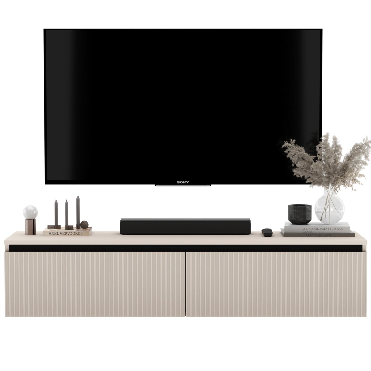 Nowoczesna Wisząca Szafka RTV Glamour Komoda RTV Kaszmir Mat 140 cm