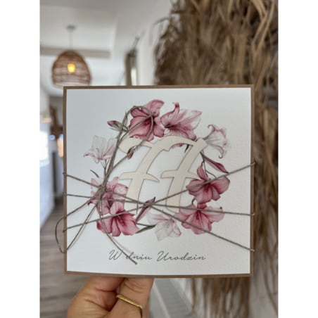 Wyjątkowa ręcznie robiona kartka życzenia na 77 urodziny - pomysł na prezent - najpiękniejsze życzenia od serca