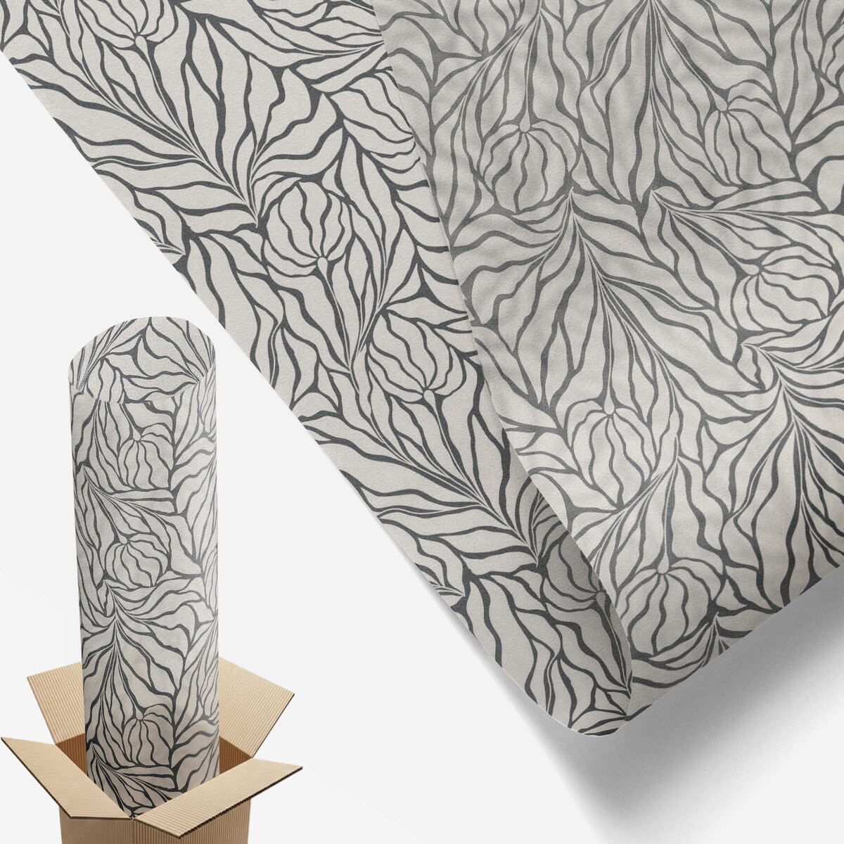 Folia na okno dekoracyjna - Roślinny wzór klasyczna symetria - 100x100 cm