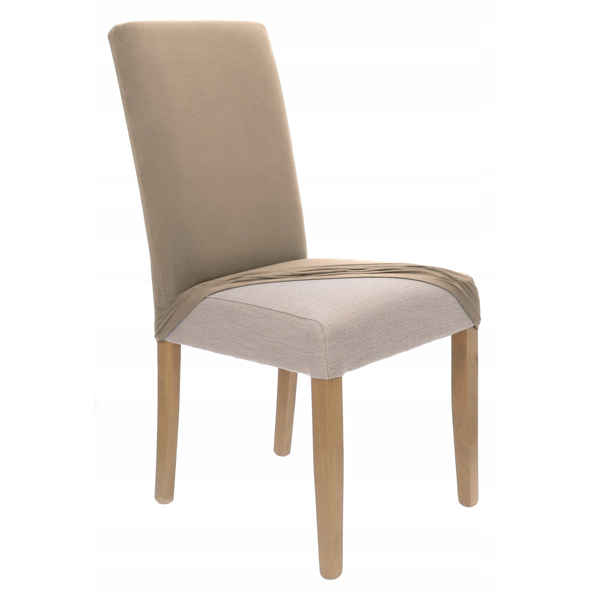 POKROWIEC NA KRZESŁO BEŻOWY ELASTYCZNY [21DB]