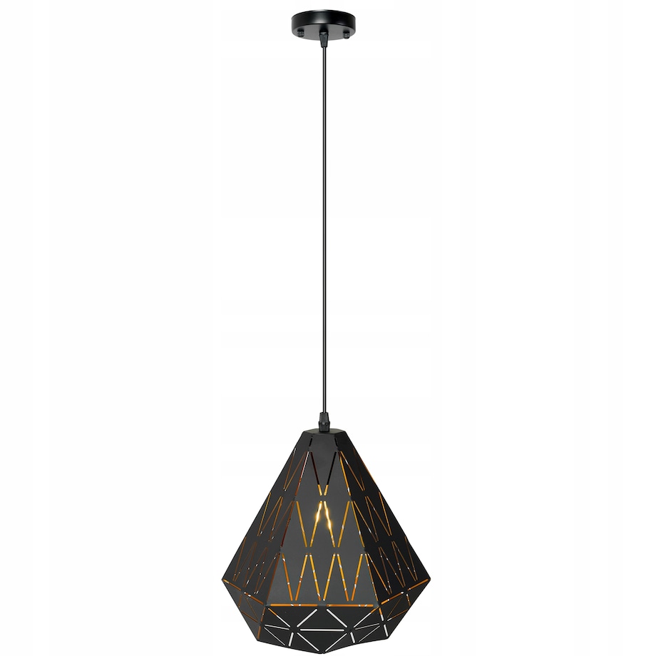 Lampa Sufitowa Wisząca Geometryczna Loft Czarna