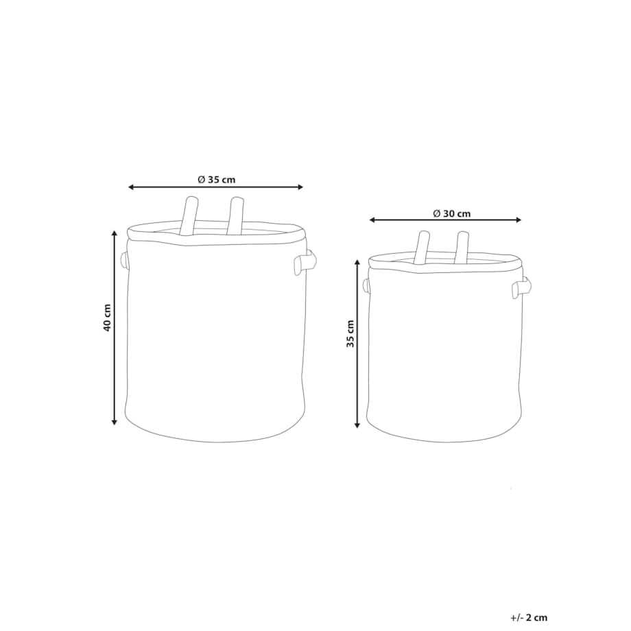 Zestaw 2 koszy bawełnianych beżowo-brązowy POMANG
