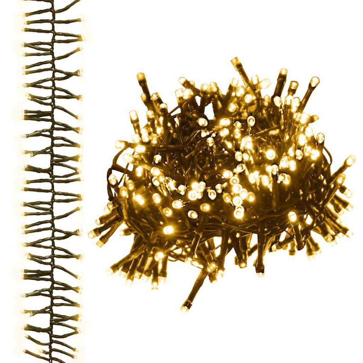 vidaXL Sznur lampek LED, 2000 diod w kolorze ciepłej bieli, 17 m, PVC