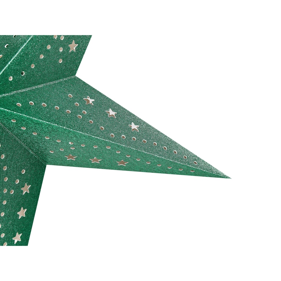 Zestaw 2 wiszących gwiazd brokatowych LED 45 cm zielony MOTTI