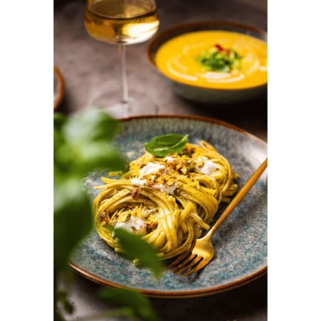 Serwis obiadowy Aokari niebiesko-biały na 6 osób 18 szt. Nowoczesny Do zmywarki Komplet talerzy