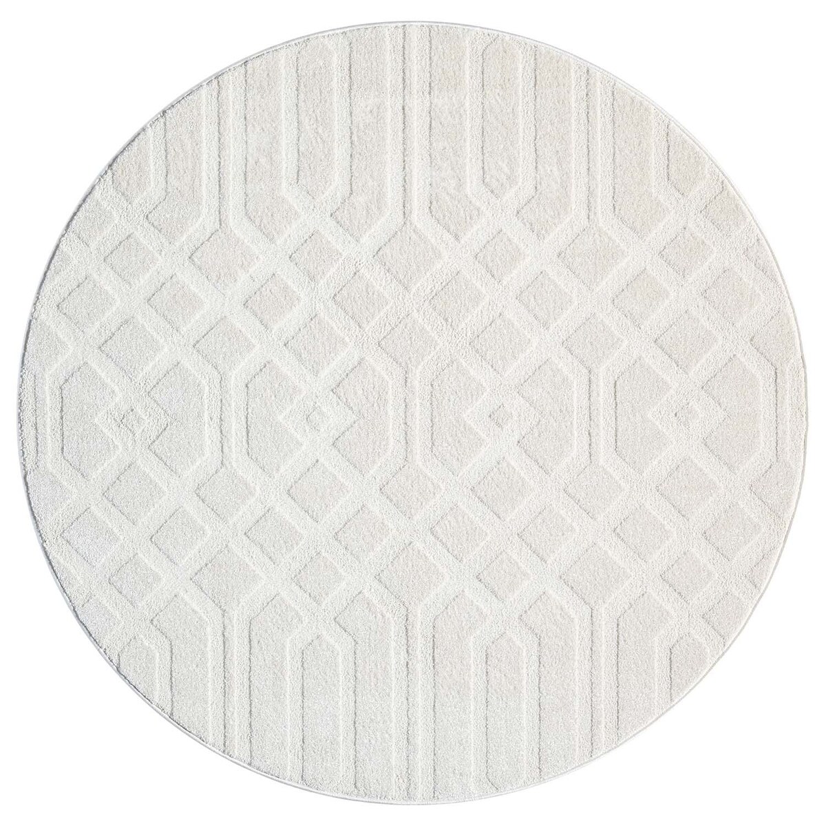 Dywan okrągły nowoczesny skandynawski high low Flaire 1380 Krem 200x200