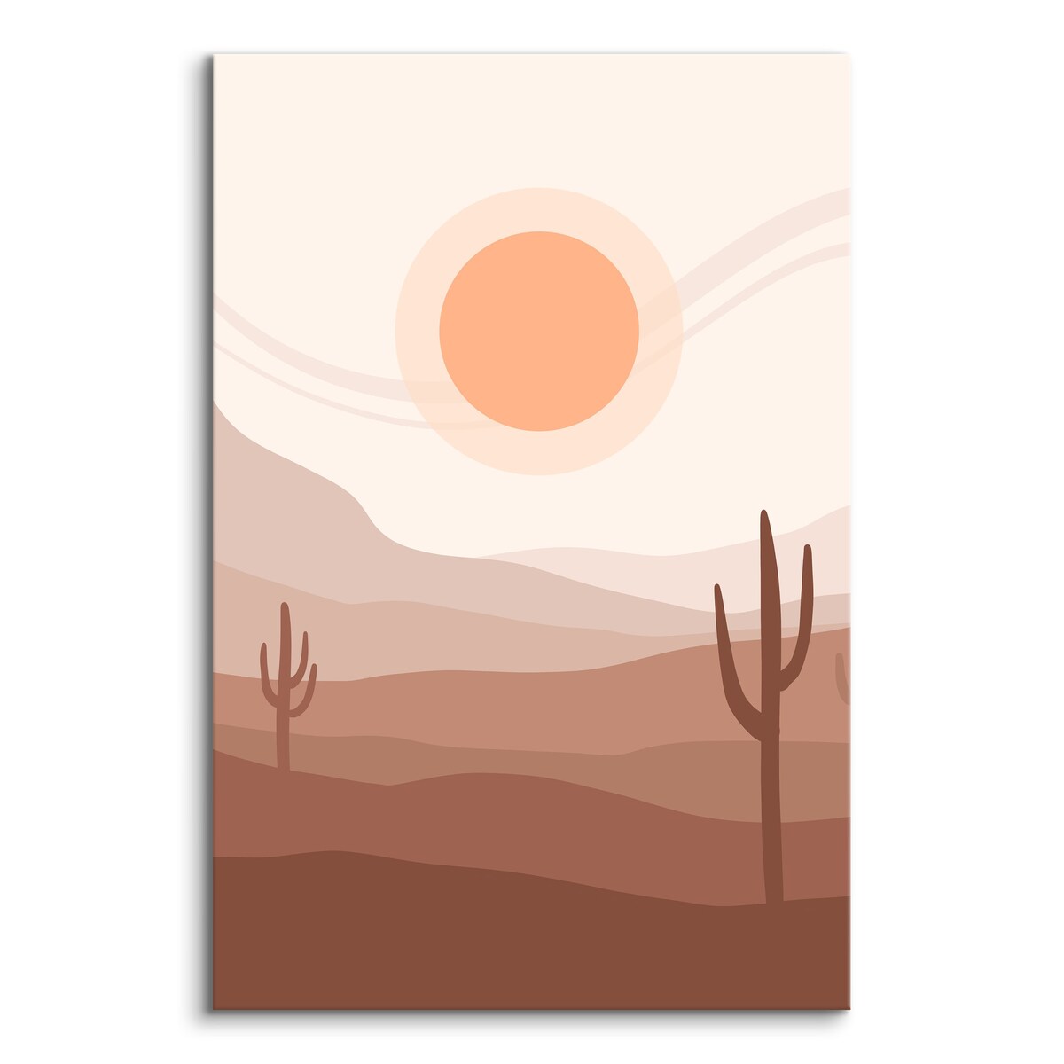 Obraz Zachód Słońca Kaktusy Boho 30x40cm