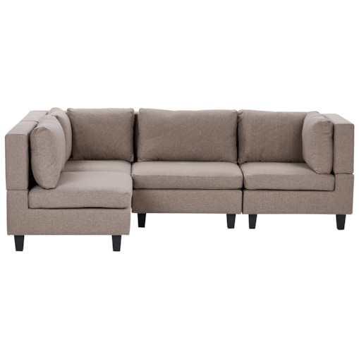 Tapicerowany prawostronny narożnik modułowy 4-osobowy brązowy UNSTAD