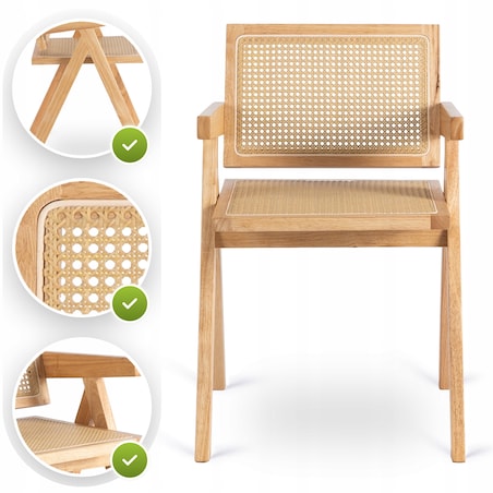 Krzesło Drewniane Plecionka Wiedeńska Do Jadalni Salonu Dąb MADERA