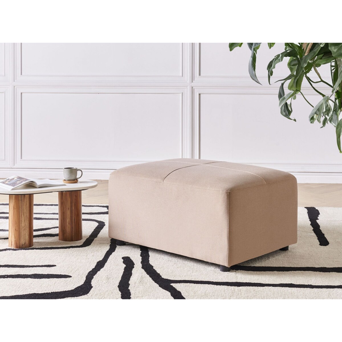 Otomana KOHLO Beżowoszary Tkanina