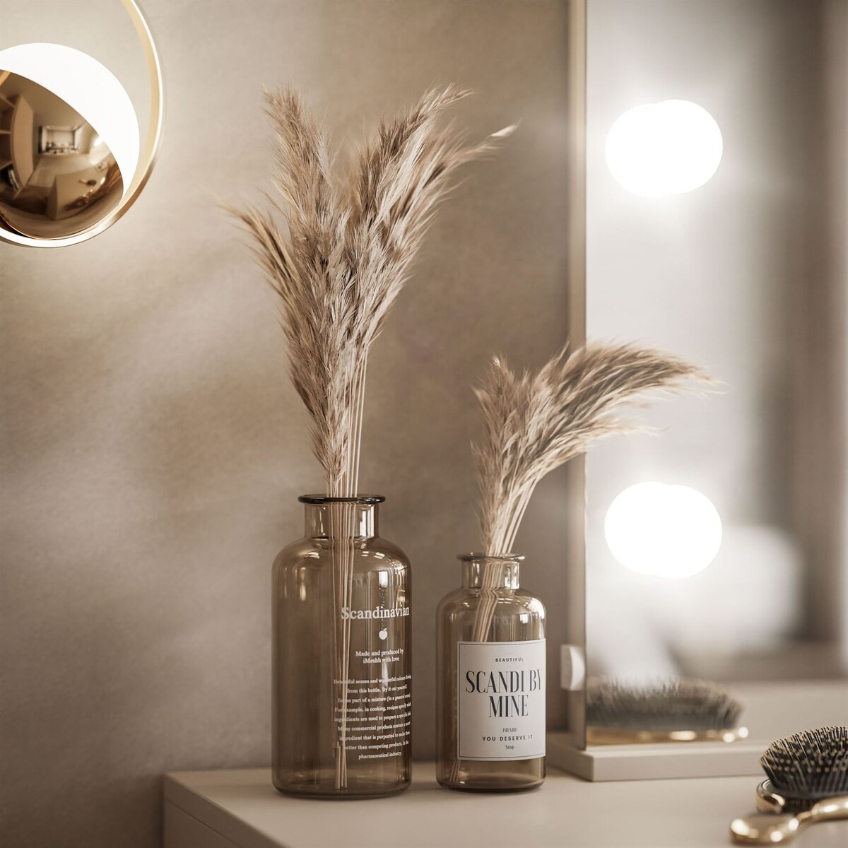 Toaletka MADA ELITE II z lustrem i oświetleniem kaszmir połysk