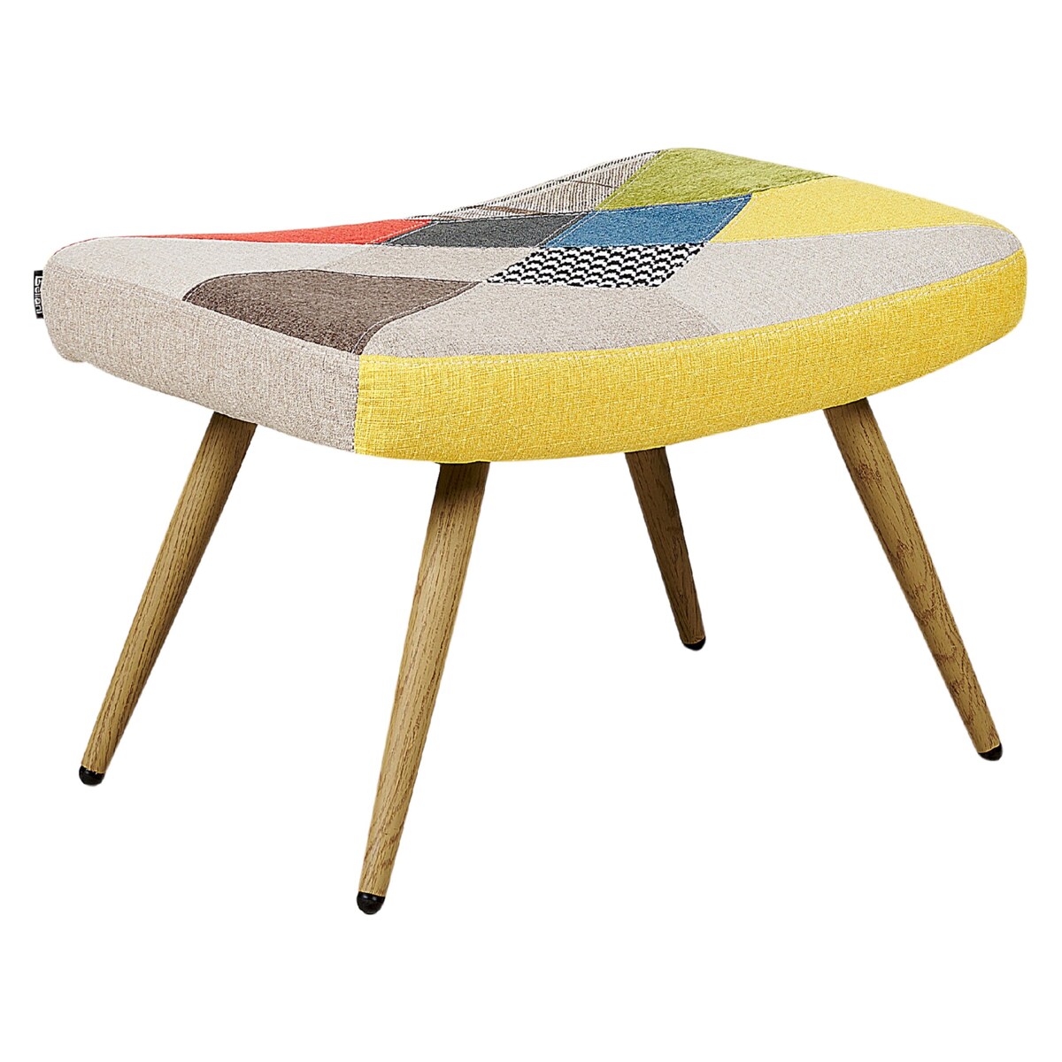 Fotel z podnóżkiem patchwork wielokolorowy VEJLE
