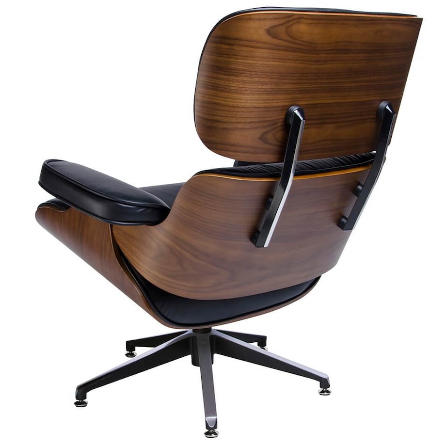 Fotel z podnóżkiem Lounge KH1501100142 Modesto Design czarny orzech