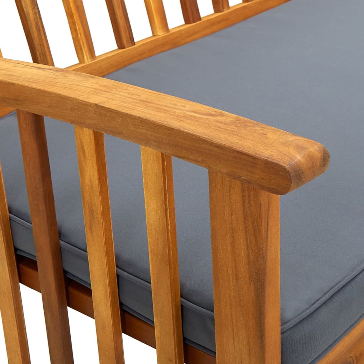 vidaXL Ławka ogrodowa z poduszką, 147 cm, lite drewno akacjowe