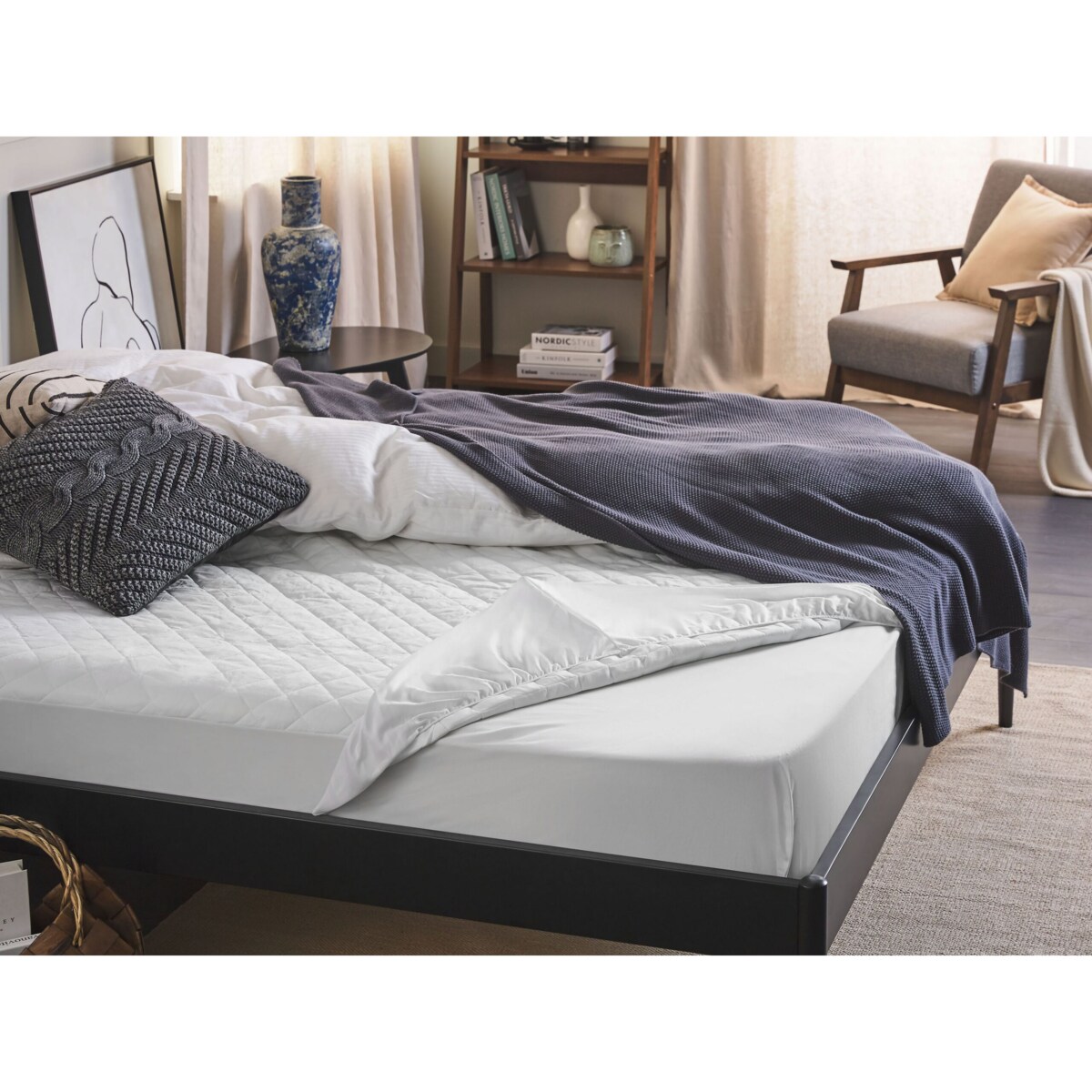 Ochraniacz na materac bawełniany 160 x 200 cm PUMORI