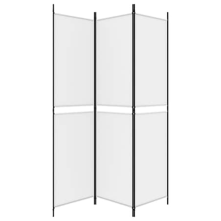 vidaXL Parawan 3-panelowy, biały,150x200 cm, tkanina