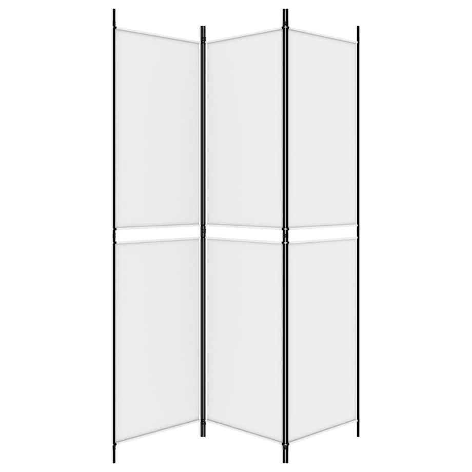 vidaXL Parawan 3-panelowy, biały,150x200 cm, tkanina
