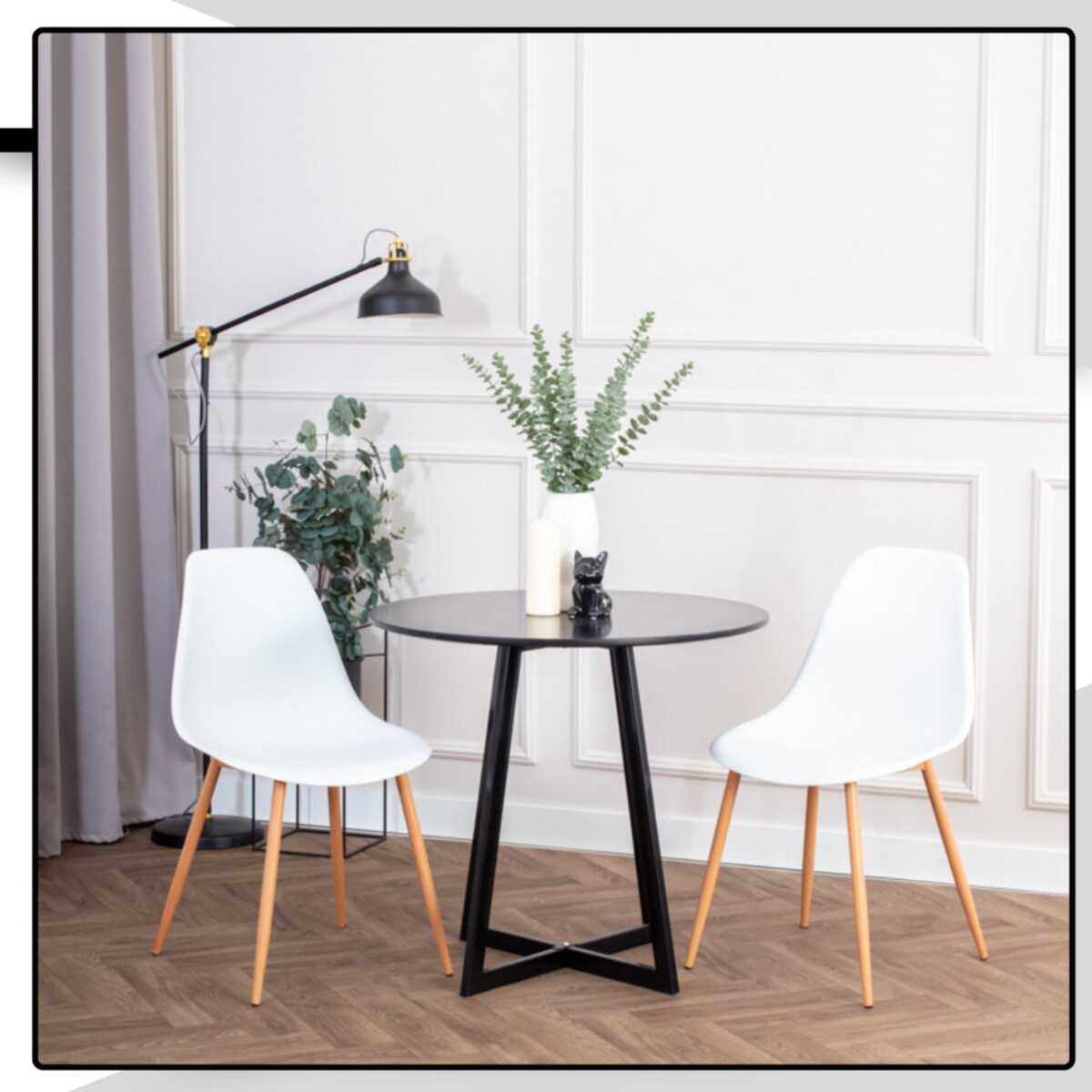 Krzesło plastikowe białe jasne nogi