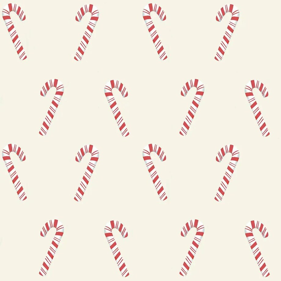 Poduszka świąteczna na krzesło - Laski świąteczne - beż