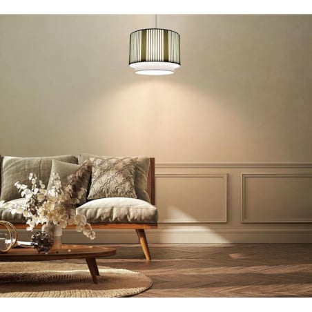 Lampa wisząca DUO LAMI LINE 60 zielona/kremowa