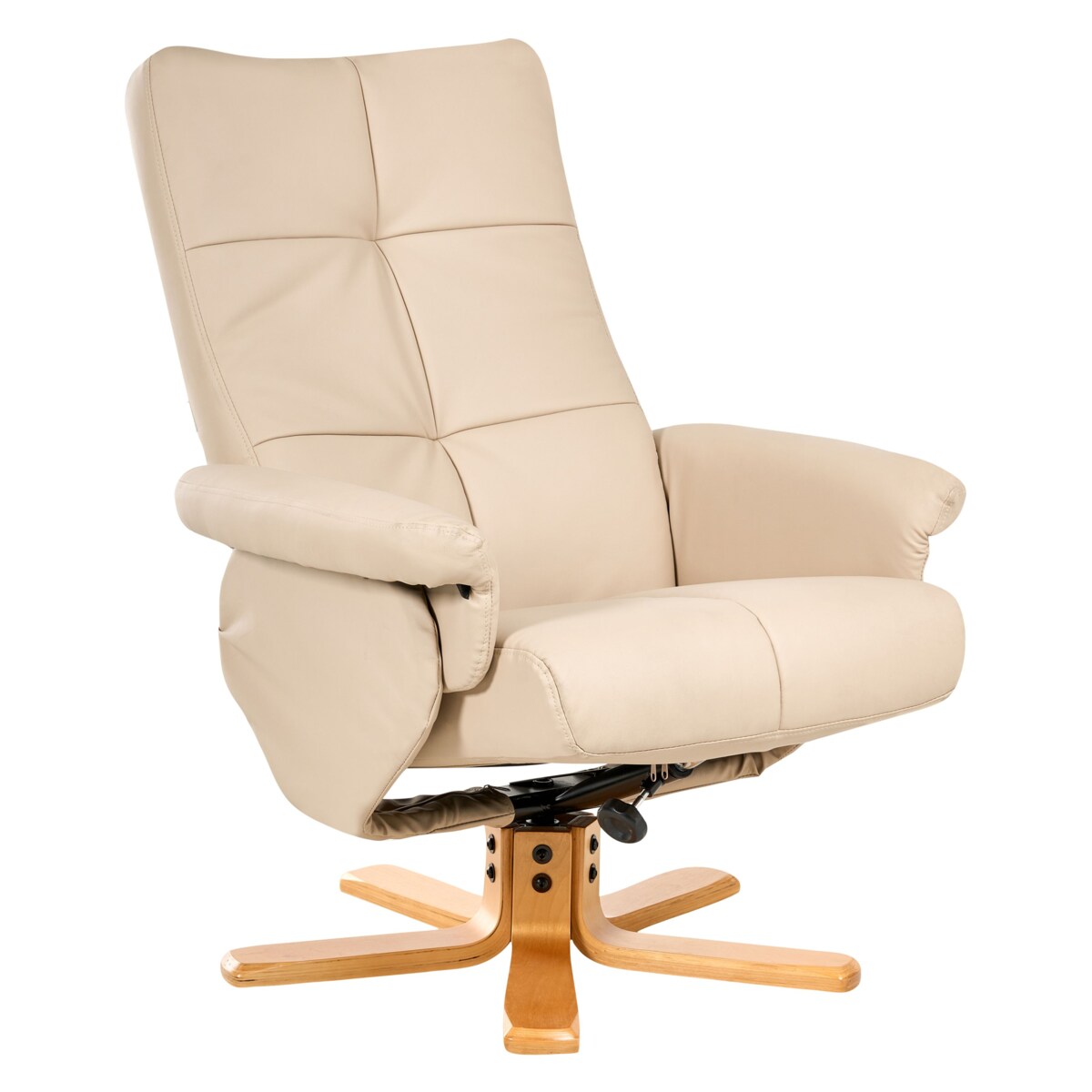 Rozkładany fotel EPSE Z podnóżkiem Ekoskóra Beżowy