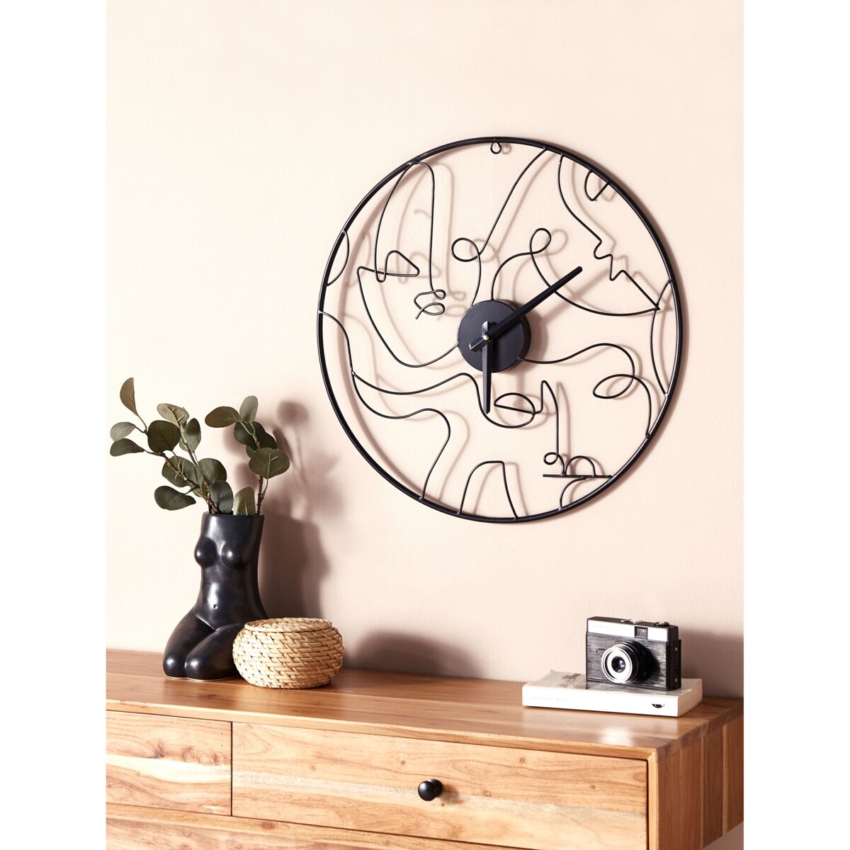 Zegar ścienny ø 50 cm czarny MENTON