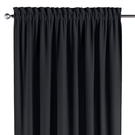 Zasłona na kanale z grzywką 1 szt. 130x245 czarny