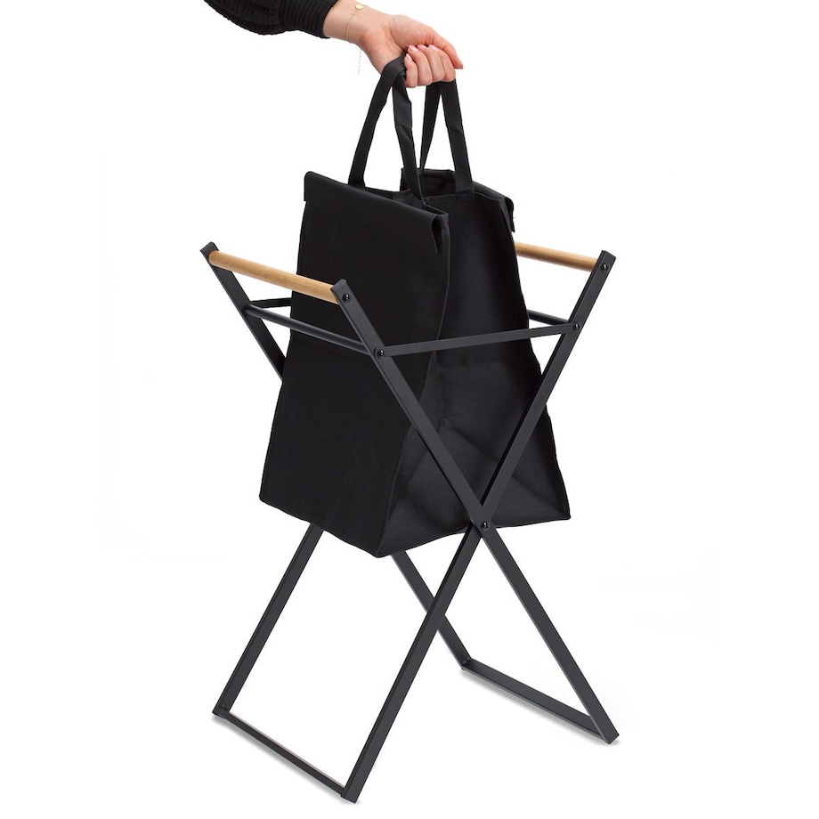 Kosz na pranie składany 67x40x36,5 cm PIEGARE czarny