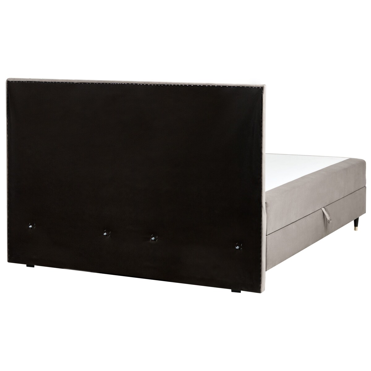 Łóżko kontynentalne z pojemnikiem Welur DAME 180 x 200 cm Beżowoszary