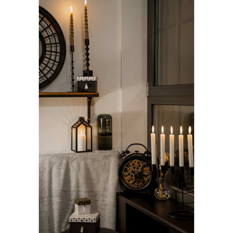 Czarny świecznik, aluminium, 23 cm