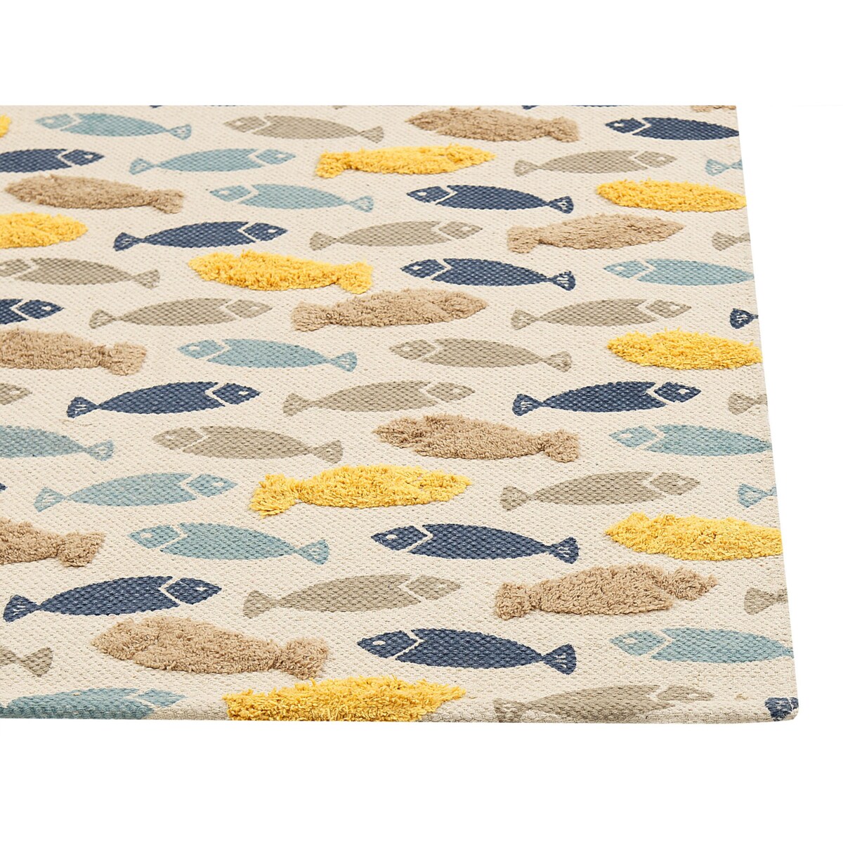 Dywan dziecięcy bawełniany w rybki 80 x 150 cm wielokolorowy IPUH