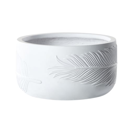 Doniczka okrągła 43 x 43 x 23 cm złamana biel FTERO