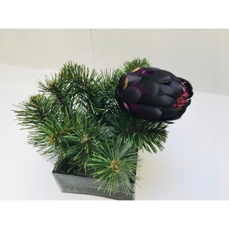 SZTUCZNY KWIAT PROTEA karczoch DUŻY FIOLET stroik dodatek wiązanka bukiet