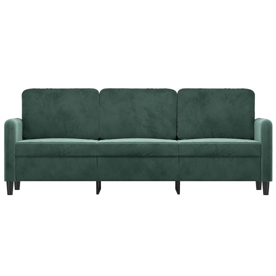 vidaXL Sofa 3-osobowa, ciemnozielony, 180 cm, obita aksamitem