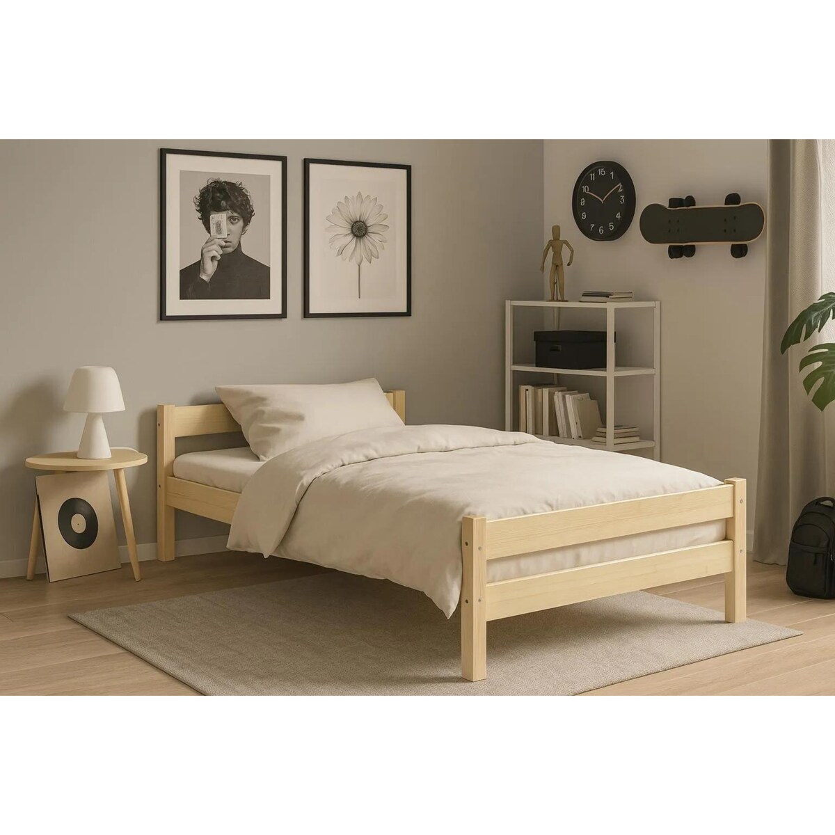 Łóżko młodzieżowe KOX-BED 90x200 sosna naturalna