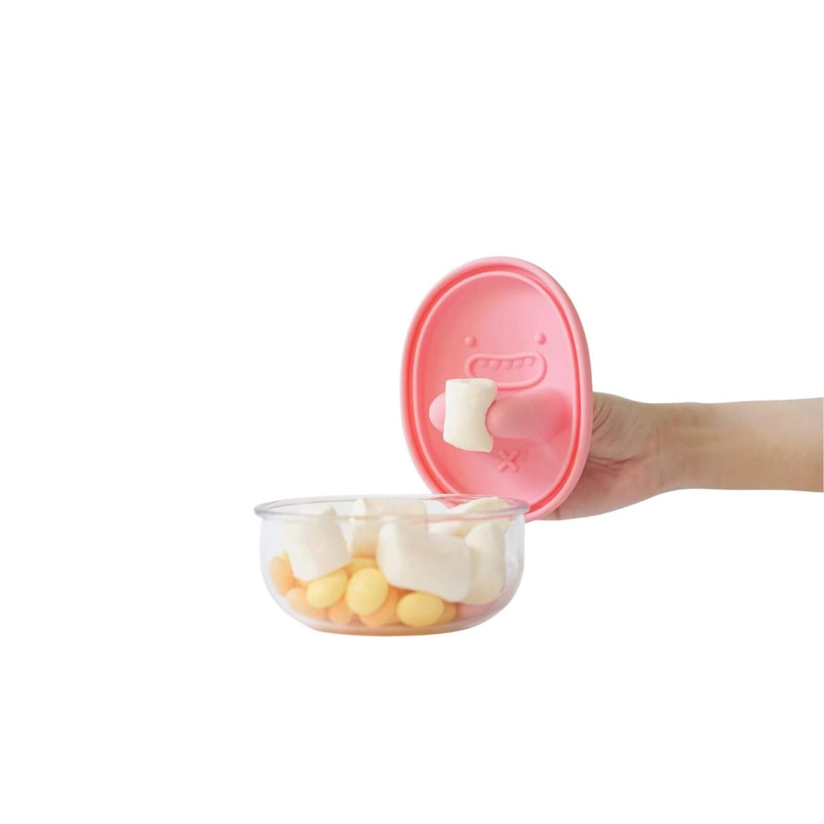 MONCHI FINGER SNACK BOWL innowacyjny pojemnik na przekąski, Peony Pink