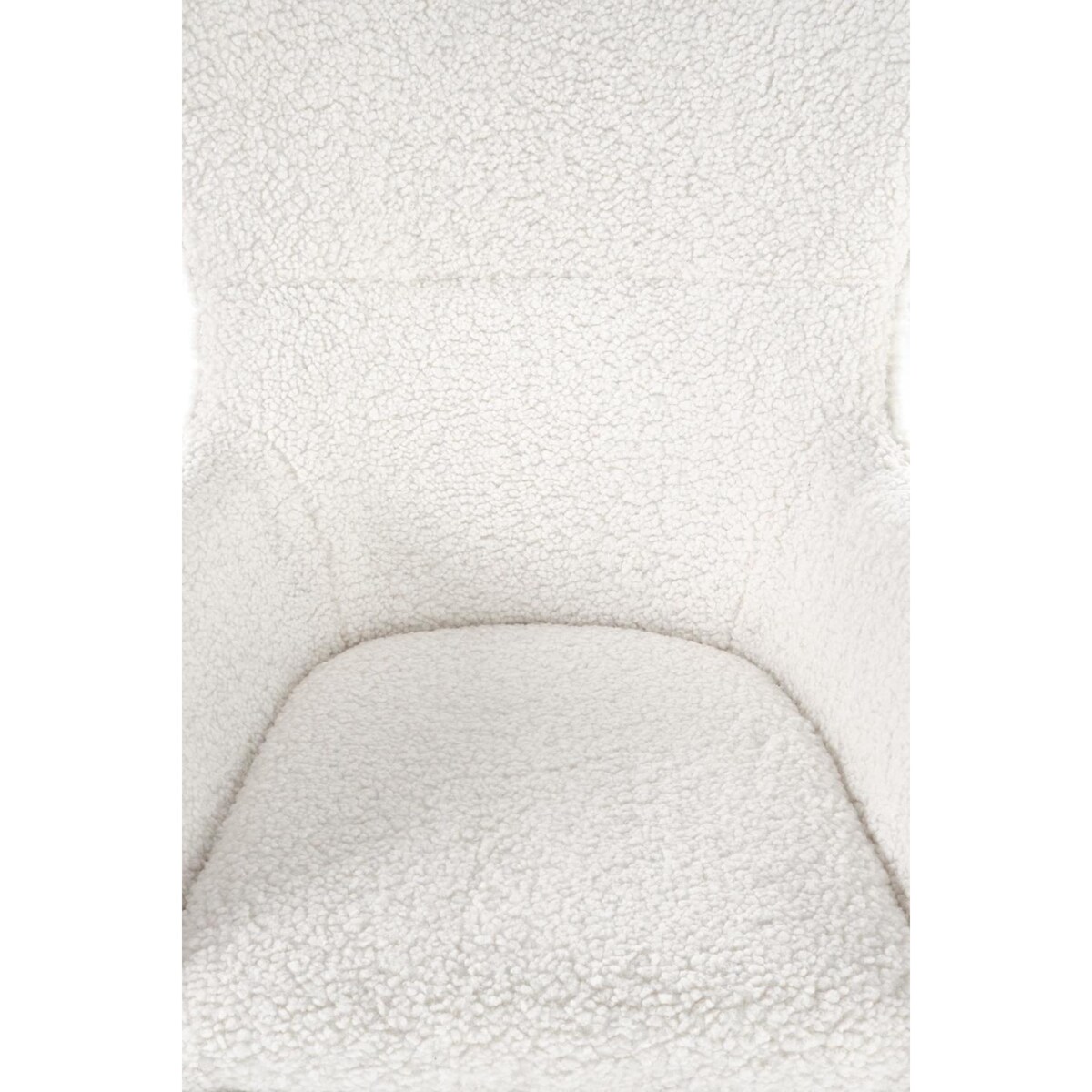 FOTEL NA BIEGUNACH Fadil KREMOWY tkanina bouclé ZŁOTE NOGI