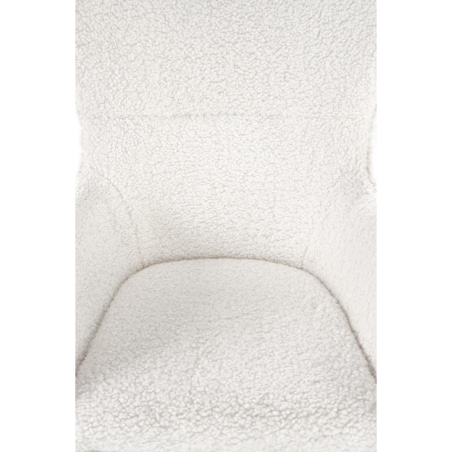 FOTEL NA BIEGUNACH Fadil KREMOWY tkanina bouclé ZŁOTE NOGI