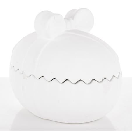 Dekoracja - jajko ceramiczne 13x16x12,5 cm otwierany szary pojemnik