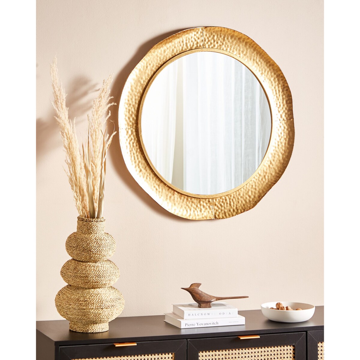 Metal Lustro ścienne 78 cm Złoty MERCY