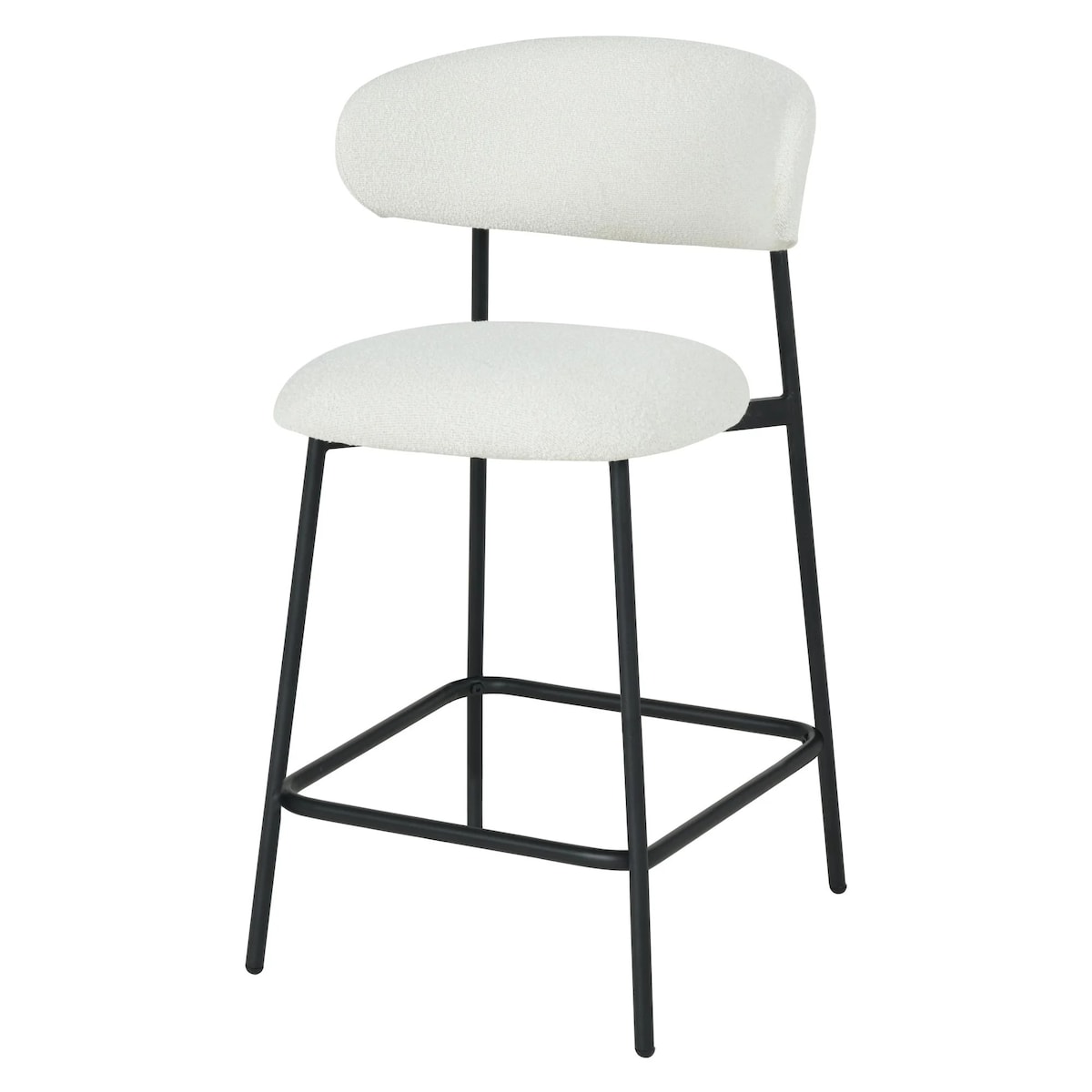 Hoker krzesło barowe kremowe bouclé Fasano