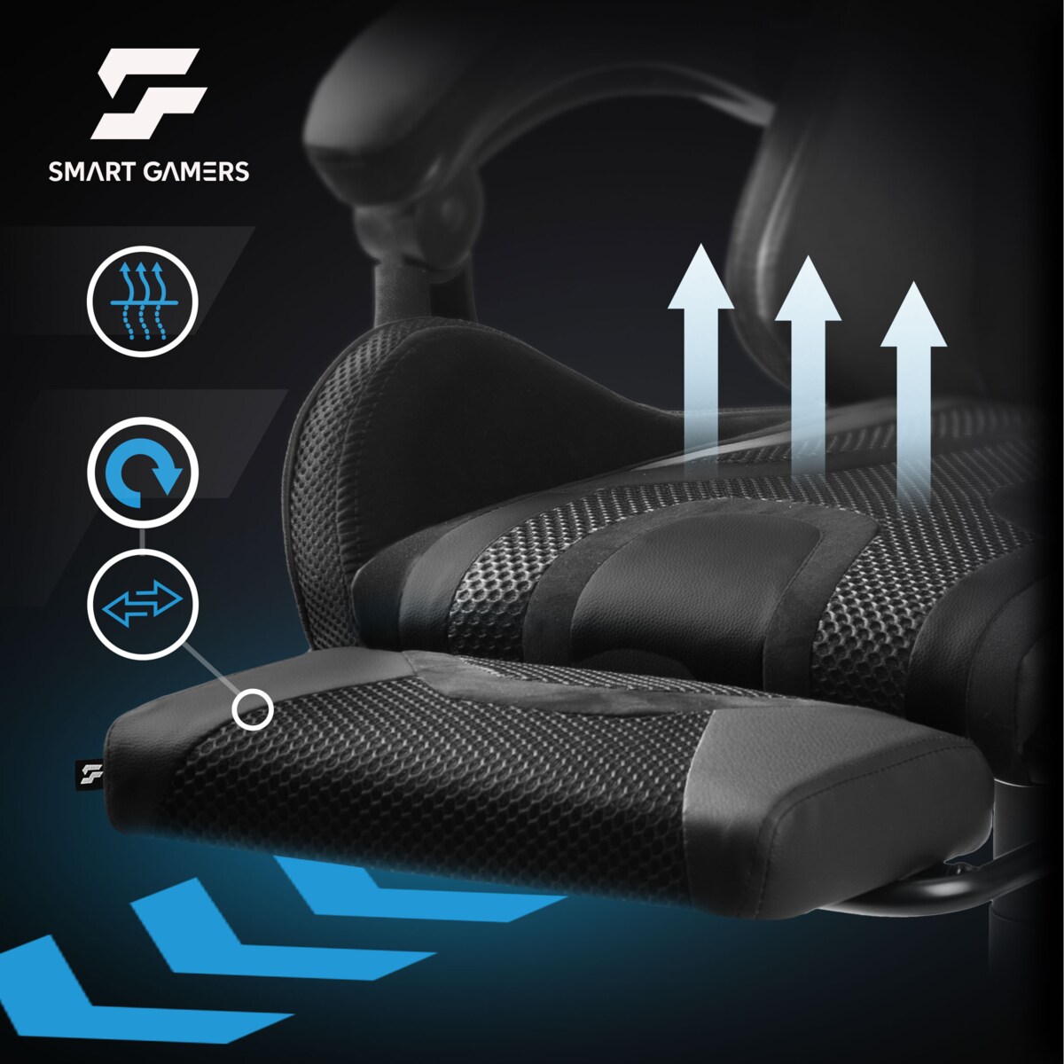 Fotel gamingowy obrotowy dla gracza podnóżek Sofotel Specter czarny