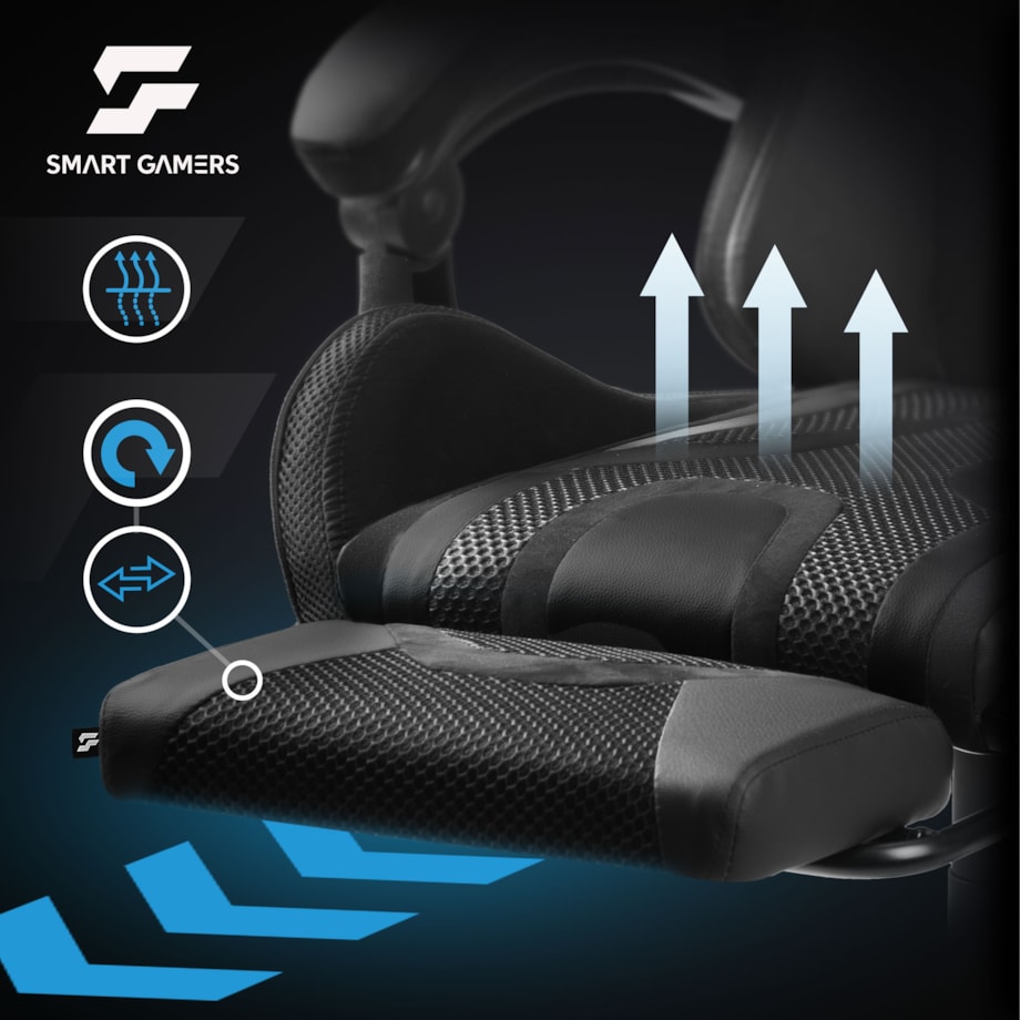 Fotel gamingowy obrotowy dla gracza podnóżek Sofotel Specter czarny