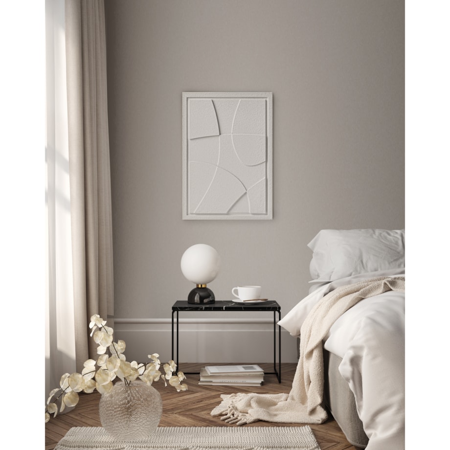 Obraz 3D 35x50cm Abstract I – Dekoracja Ścienna z Tynku Naturalnego, Natural Cream Minimalistyczny Relief